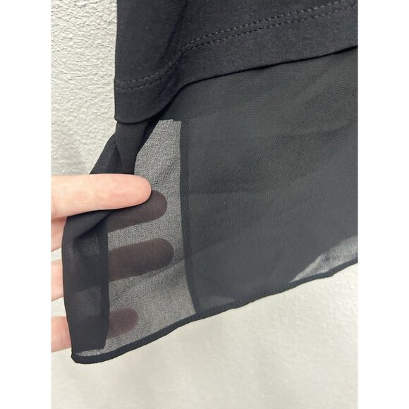 Susan Graver Womens Everyday Top Asymmetrical Tunic Large Black Liquid Knit - Picture 4 of 6